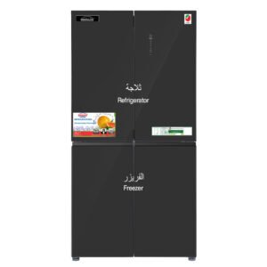 Generaltec 4 Doors Refrigerator with black glass door , Model No. GR835BG4D