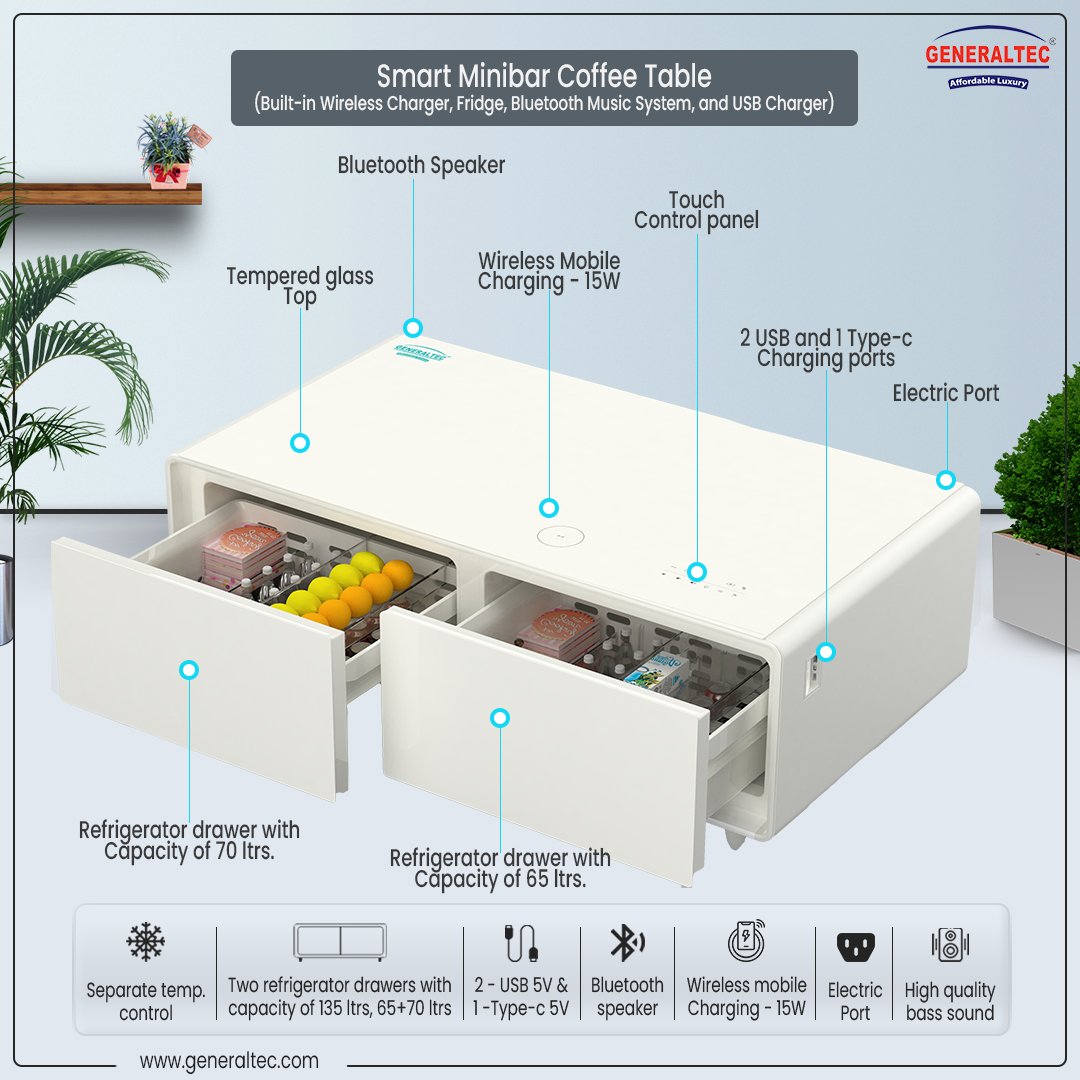 Smart Table White – GMBST3WT New Smart Table White - GMBST3WT New