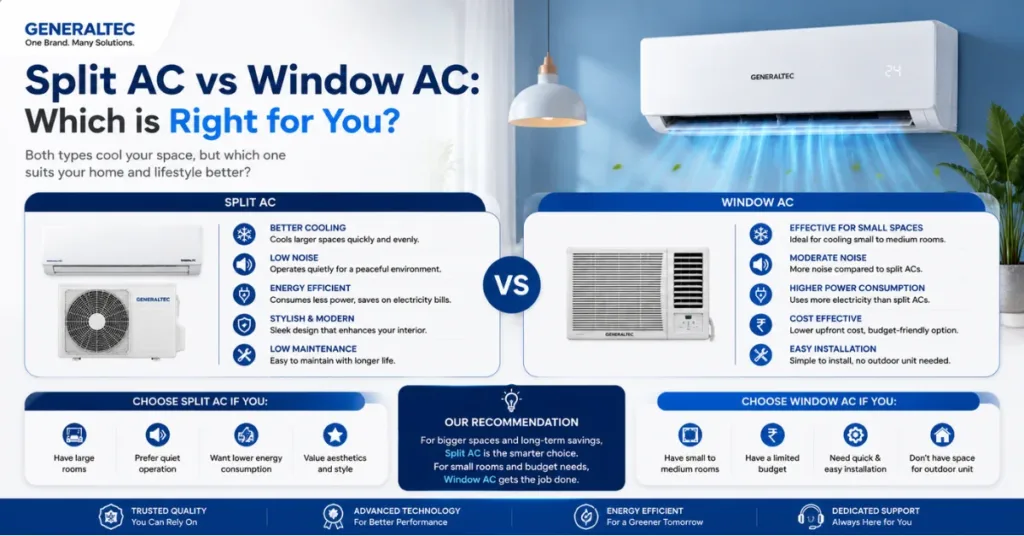 Generaltec Split AC vs Window AC: Which is Right for You?
