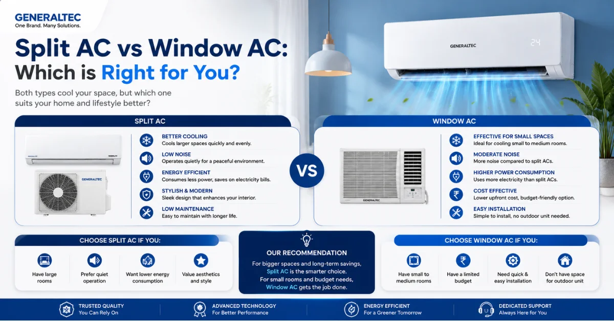 Generaltec Split AC vs Window AC: Which is Right for You?