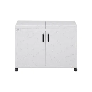 Generaltec 3-Layer Food Warmer Trolley GFWT930MT | 4x4.8L Glass Dishes | 450W | Sliding Cover | 4 Lockable Wheels | 2 Side Wings | On/Off Switch | White Marble Colour Finish | 220V | 1 Year Warranty UAE